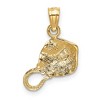 Black Bow Jewelry 14k Yellow Gold Small Satin and Diamond Cut Textured Pendant - 3 of 4