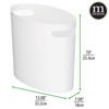 mDesign Compact Plastic Oval Trash Can Garbage Wastebasket with Handles - image 3 of 4