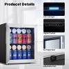 Ca'Lefort 62-65 Can Beverage Refrigerator, Freestanding Mini Beverage Cooler with Glass Door and Adjustable Removable Shelves for Drinks,1.62 Cu.ft. - 3 of 4