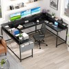 U Shaped Computer Gaming Desk, Reversible L Shaped Desk with Power Outlets - 2 of 4