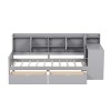 Merax L-Shaped Space-Saving Daybed with Desk, Cabinets, Open Storage & Drawers - 3 of 4