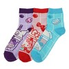 Hello Kitty & Friends Women's 3-Pair Quarter Crew Socks With Reusable Water Bottle - 2 of 4