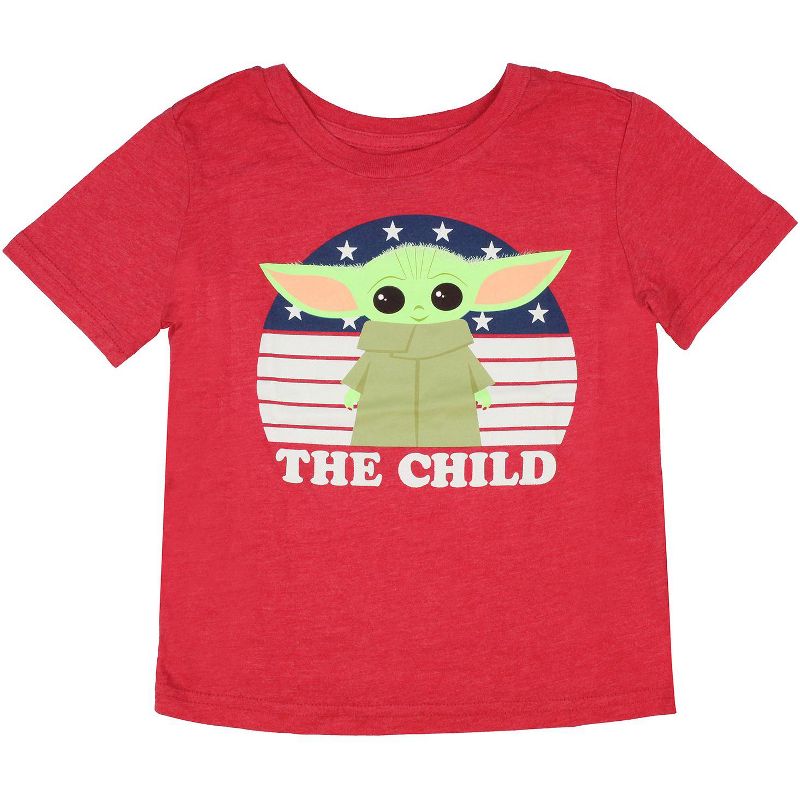 Star Wars Little Boys Yoda Character The Child Stars And Stripes T-Shirt Kids, 5 of 6