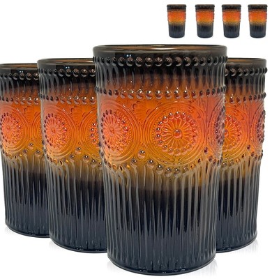 Artland Orange & Black Highball Glass - Set of 8