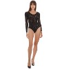 Memoi Women's Flirty Floral Long Sleeve Seamless Bodysuit - 3 of 4