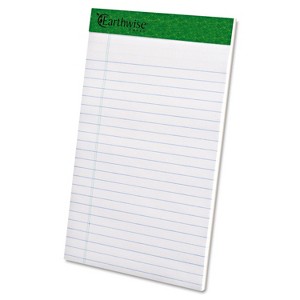 Earthwise by Ampad Recycled Writing Pad Narrow 5 x 8 White Dozen 20152 - 1 of 4