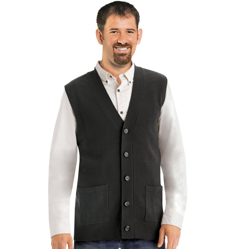 Collections Etc Mens Button Frontsweater Vest, 3 of 5