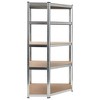 vidaXL 5-Layer Corner Shelf Silver Steel&Engineered Wood - 3 of 4