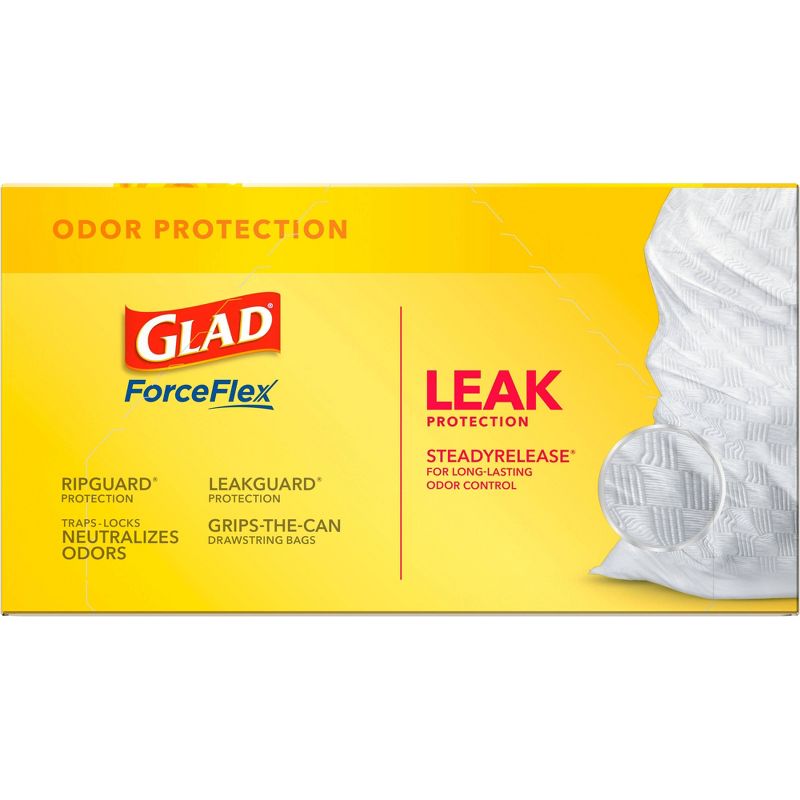 Glad ForceFlex DrawString Trash Bags - Lemon Zest - 13 Gallon - 50ct, 5 of 9