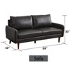 Modern Sofa Leather Couch with Wooden Legs for Living Room Office - 4 of 4