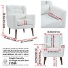 Cesicia White Accent Chair Modern Fabric Living Room Chairs Comfy Reading Chair for Living Room Bedroom - 2 of 4