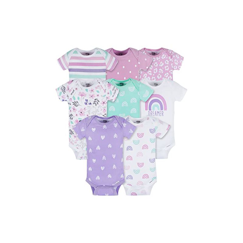 Onesies Brand Baby Girls' Short Sleeve Onesies® Bodysuits 8-Pack, 1 of 10