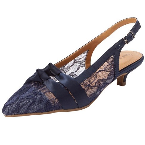navy slingback shoes wide fitting