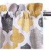 Geometric Printed Curtain Valances Cotton Blend Tailored Kitchen Window Swag Pair Curtain for Bathroom, Yellow/Grey - 4 of 4