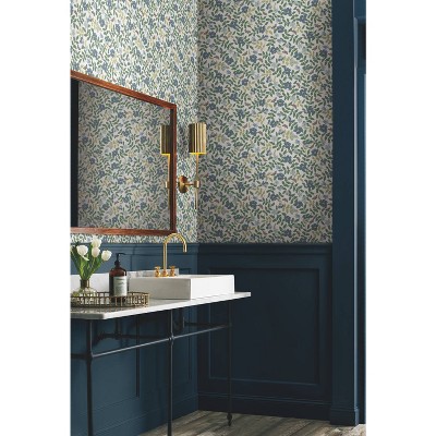 Primrose Blue and Off-White Floral Peel and Stick Wallpaper