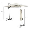 Okak 8 Ft Cantilever Patio Umbrella,Offset Umbrella for Patio,Hanging Umbrella Outdoor with Crank,Cross Base,Garden Umbrella,Cream White - 4 of 4