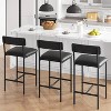 Bar Stools Set of 2, 37 Inch Barstools With Metal Legs PU Seats Chairs - 4 of 4
