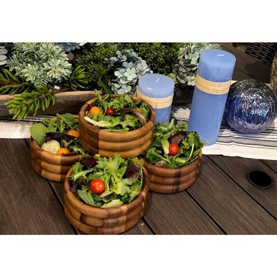 Kalmar Home Acacia Wood Salad Bowl - Thumbnail 3