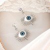 SOHI Women's Metallic Silver The Evil Eye's Ray Drop Earrings - 2 of 4