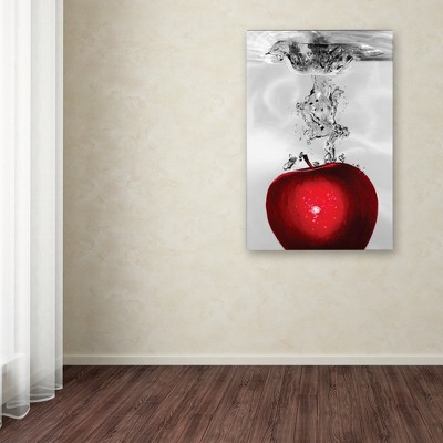 Red Apple Splash 22"x32" Canvas Art Print