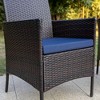 2pk Outdoor Rattan Arm Chairs with Cushions - Captiva Designs - image 3 of 4