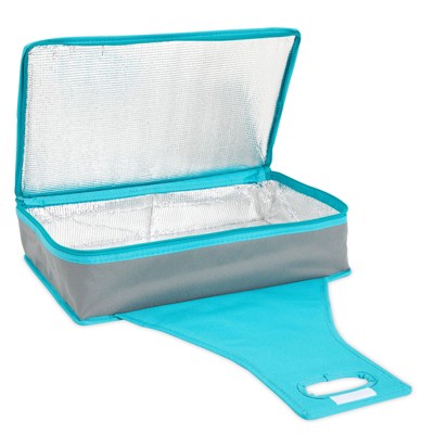 Teal and Gray Insulated Thermal Food Carrier Bag