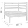 vidaXL Garden Sofa White Solid pinewood 25.0 x 25.0 x 24.6 in Modular - 4 of 4