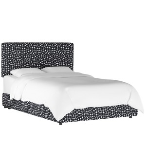 Upholstered Bed Queen Abstract Dot Black - Project 62