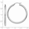 Black Bow Jewelry 3mm, 14k White Gold Classic Round Hoop Earrings, 40mm (1 1/2 Inch) - 3 of 4