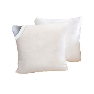 Cheer Collection White Velour 18" x 18" Throw Pillows Set