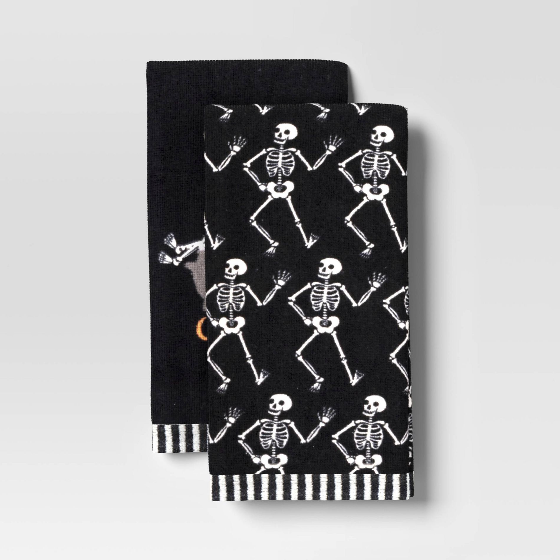 2pk Halloween 'Chilling' Skeleton Glow in the Dark Hand Towel Set Black - Hyde and EEK! Boutique™