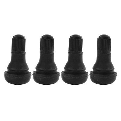 Unique Bargains TR412 Rubber Short Snap-In Tire Valve Stems Tyre Service Tool Black 4 Pcs