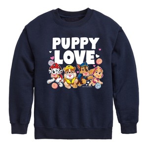 Boys' - Paw Patrol - Puppy Luv Graphic Long Sleeve Fleece Sweatshirt - 1 of 4