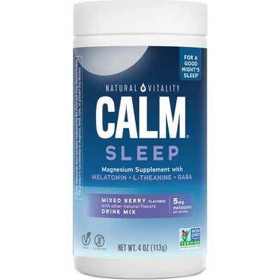 Natural Vitality CALM Mixed Berry Flavored Sleep Magnesium Supplement Drink Mix 4oz