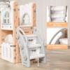 8 In 1 Toddler Slide with Basketball Hoop, Telescope, Steering Wheel, Tunnel, Ball and Storage Space - 3 of 4