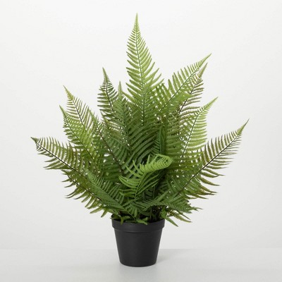 Sullivans Artificial 22" Lifelike Potted Fern, Green