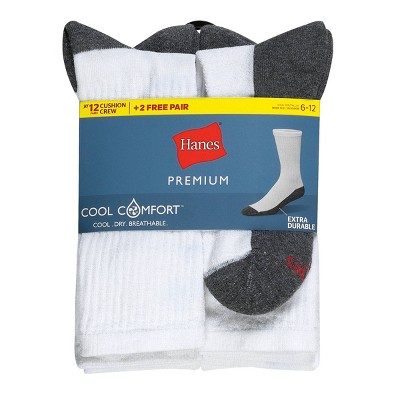 Hanes Premium Men's 10+2 Bonus Pack Crew Socks - 6-12