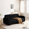 VYNXARIA 81.48 Modern Sofa Couch,3-Seater Teddy Sofa Sectional with wooden Legs for 3-4 Persons, Upholstered Deep Seat Love Seat Sofa Chaise£¬Black - 2 of 4