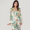 Anna-Kaci Lounge Women's Bird and Floral Print Pajama Set with Button Down Long Sleeve Top and Relaxed Fit Woven Pants - 3 of 4