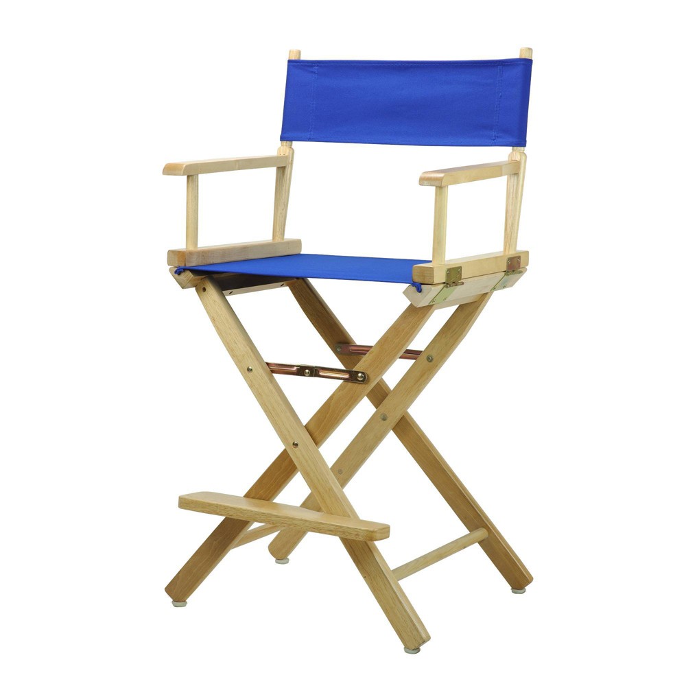 Photos - Chair Director's  Counter Height Canvas Blue/Natural Flora Homes Royal Blue