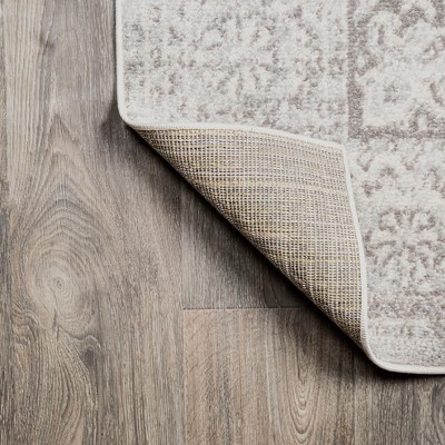 Medallion Mirage Gray and Cream 8' x 10' Synthetic Area Rug