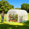 Walk-in Tunnel Greenhouse,14.6x6.4x6.3 ft Hoop House Greenhouse Tunnel,Plant Hot House with Galvanized Steel Frame,Roll-up Zipper Door and 8 Windows - 2 of 4