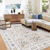 2 x 6 ft Polyester Initation  Blue Rectangular Hallway Bathroom Entryway Kitchen Office Foldable Flower Printed  Washable Area Rug - 3 of 4