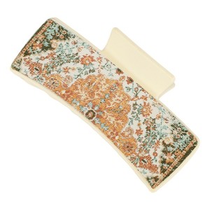 Unique Bargains Women's Fashion Grace Painting Hair Clips 3.94"x1.97"x1.77" Orange Beige 1 Pc - 1 of 3
