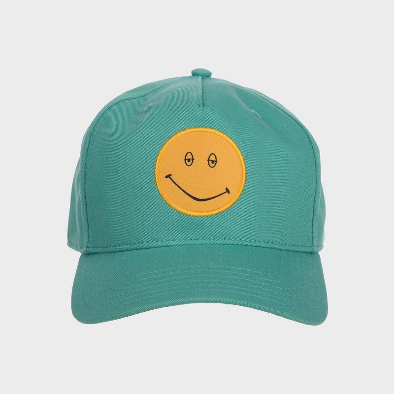Men&#39;s Dazed and Confused Smiley Face Printed Cotton Baseball Hat - Teal Green, 1 of 5