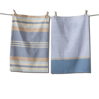 tagltd Waterside Stripe Flour Sack Dishtowel Set Of 2 Blue