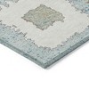 Teal Blue Beige And Ivory Geometric Washable Indoor Outdoor Area Rug - 4 of 4