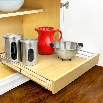 Professional 21" Wood and Chrome Pull Out Cabinet Organizer