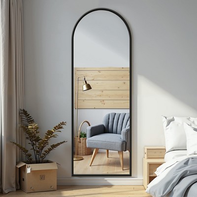 MAYEERTY Full Length Mirror, Floor Standing Mirror with Stand, Wall Mounted Hanging