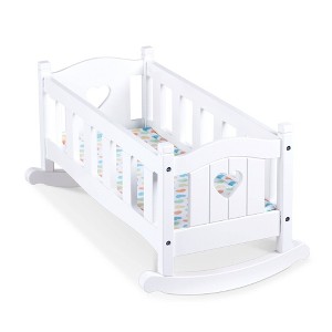 Melissa & Doug Mine to Love Wooden Play Cradle for Dolls, Stuffed Animals - White - 1 of 4